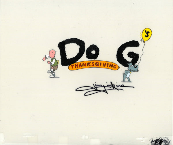 Disney's DOUG, 'Thanksgiving titlecard' SIGNED Animation Cel (Jim Jinkins Private Collection)