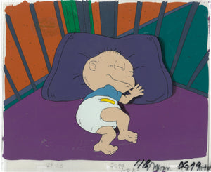 Rugrats Original 1990's Production Cel Animation Art Sleeping Tommie