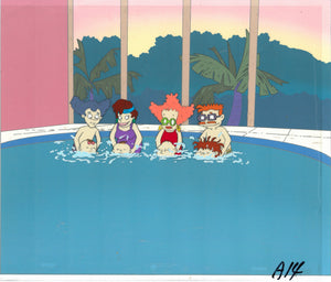 Rugrats Original 1990's Production Cel Animation Art Family Pool Day