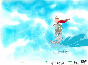 Disney's DOUG, 'QuailMan Surf' SIGNED Animation Cel (Jim Jinkins Private Collection)