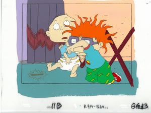 Rugrats Original 1990's Production Cel Animation Art Tommie Chuckie in Pen