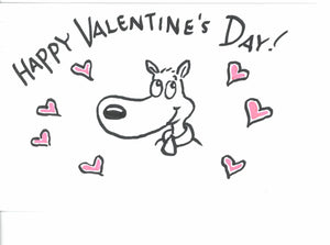 Jim Jinkins Original Signed DOUG Valentine Doodle Card Porkchop