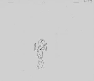 Beavis and Butt-head Original 1990s Production Cel Drawing Animation Art Hands Up