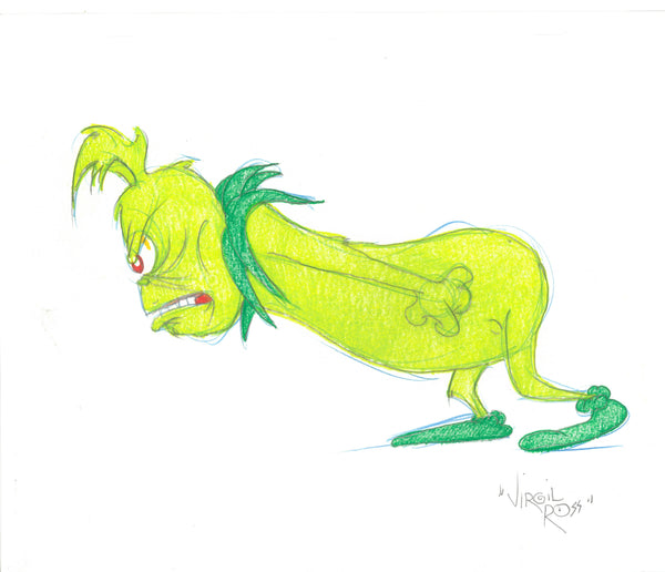How the Grinch Stole Christmas Grinch Close-Up Production Cel Signed by Chuck Jones (MGM, 1966