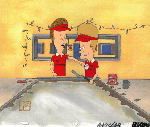 Beavis & Butt-Head 1990's MTV Production Animation Cel Burger World Grill