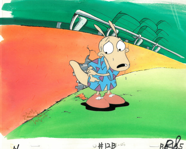 Rocko's Modern Life Original 1990's Nickelodeon Production Cel Sweating