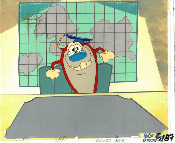Ren & Stimpy Original 1990 Animation Art Production Cel Nickelodeon Dr Stupid
