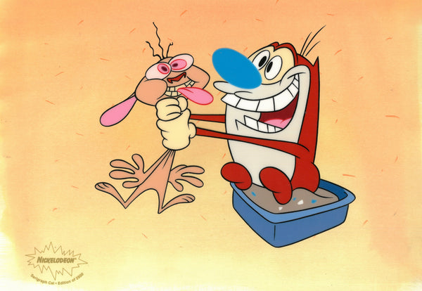 Ren & Stimpy Limited Edition Sericel Cel 1990's All Choked Up