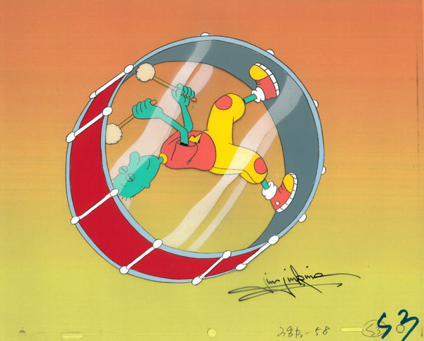 Disney's DOUG, Bangin’ on A Trash Can SIGNED Animation Cel SkeeterThink Big (Jim Jinkins Private Collection) Skeeter