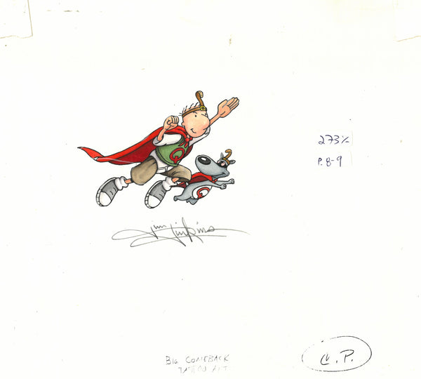 Disney's DOUG, Quailman Quaildog 'Children's Book Illustration (1998) SIGNED (Jim Jinkins Private Collection)
