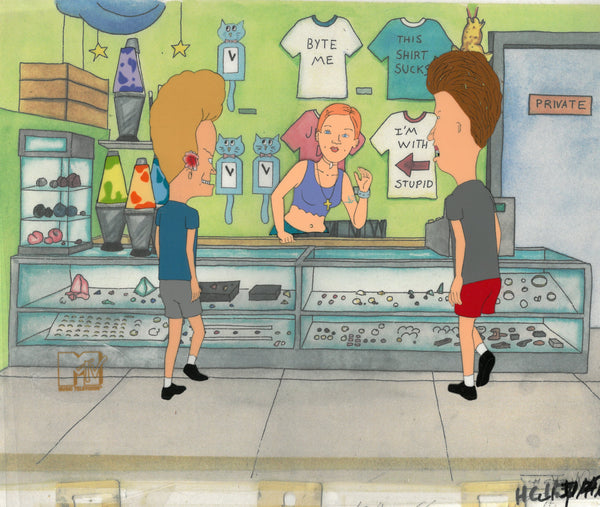 Beavis & Butt-Head 1990's MTV Production Animation Cel Ears Pieced