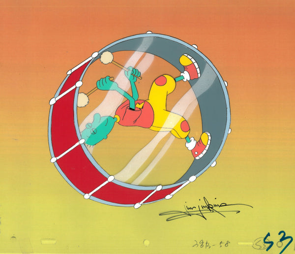 Disney's DOUG, Bangin’ on A Trash Can SIGNED Animation Cel (Jim Jinkins Private Collection)