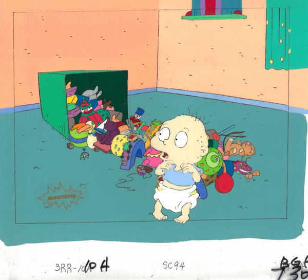 Rugrats Original 1990's Production Cel Animation Art Toys Wear on Tommy
