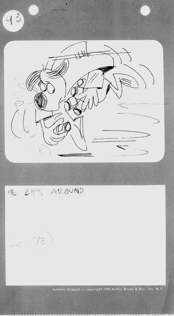 Underdog Original Hand Drawn Production Cel Storyboard 1964 Animation Art - The Cricket Gallery