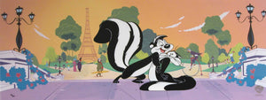 "Amour Parisienne" Pepé Le Pew Limited Edition Pan Cel #/250 (Warner Brothers, 2000) - The Cricket Gallery