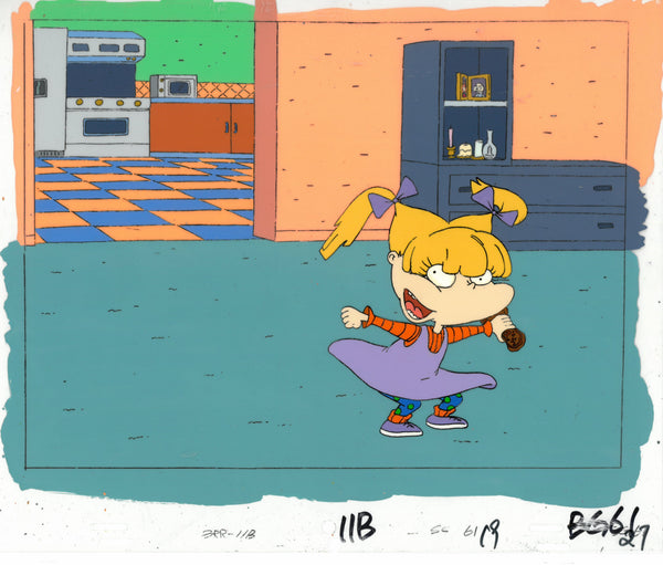 Rugrats Original 1990's Production Cel Animation Art Angelica Reptar
