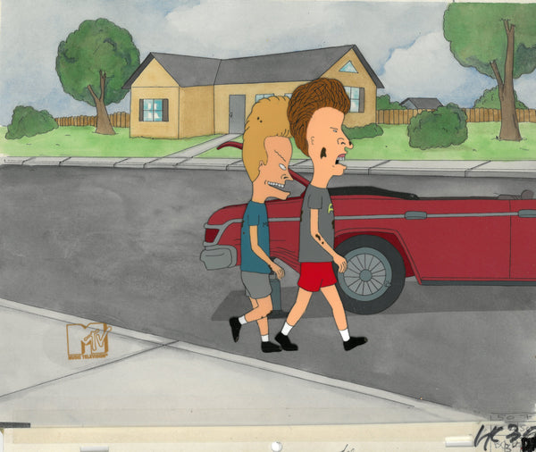 Beavis & Butt-Head 1990's MTV Production Animation Cel Art Car - The Cricket Gallery