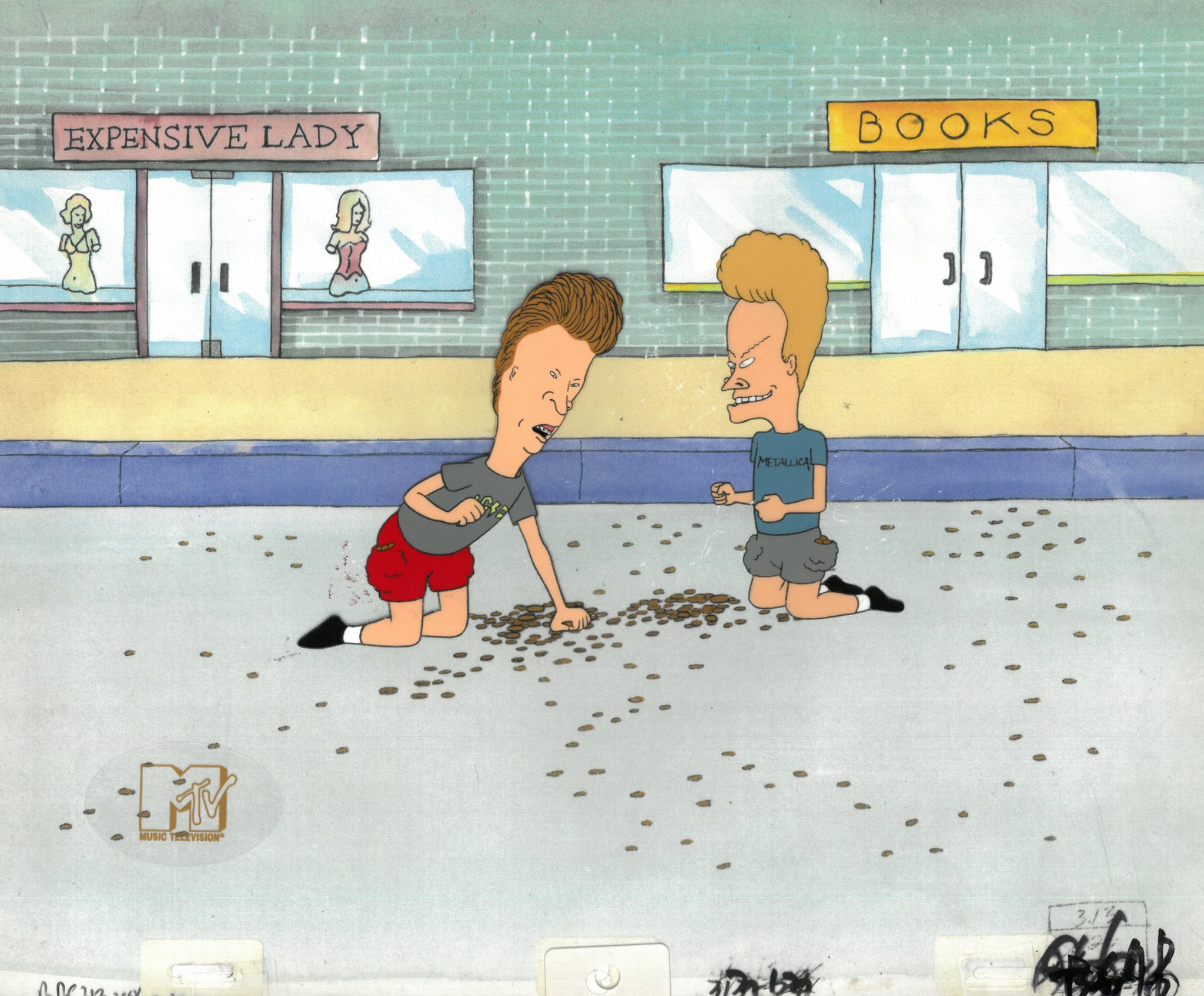 Beavis & Butt-Head 1990's MTV Production Animation Cel Art Coins - The Cricket Gallery