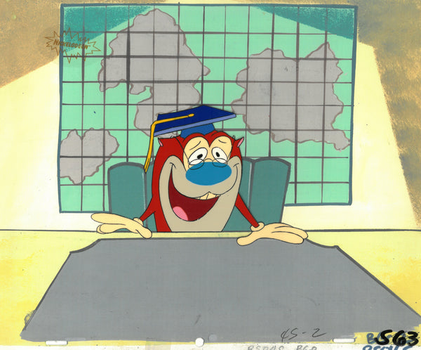 Ren & Stimpy Original 1990 Animation Art Production Cel Nickelodeon Dr Stupid