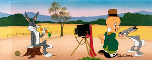 "Picture the Future" Bugs Bunny and Elmer Fudd Limited Edition Pan Cel #6/65 (Warner Brothers, 2005) - The Cricket Gallery