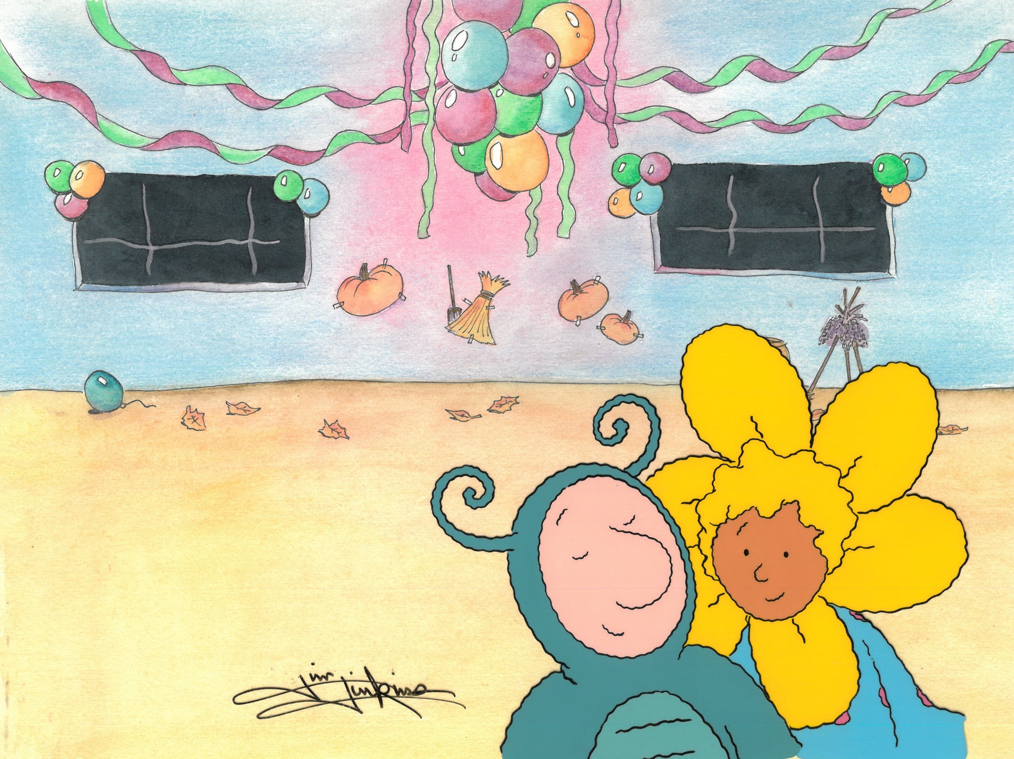 Disney's DOUG Pilot Signed Animation Cel Jim Jinkins Private Collection Doug Can't Dance Patti