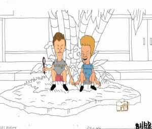 Beavis & Butt-Head 1990's MTV Production Animation Cel Art Mall Island