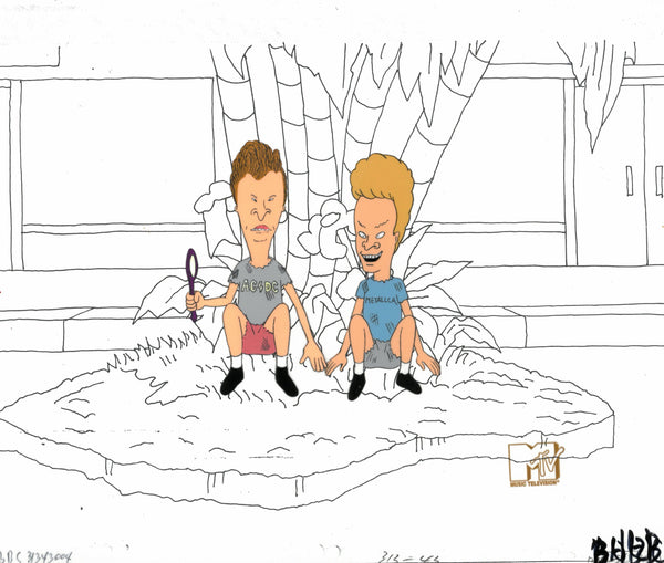 Beavis & Butt-Head 1990's MTV Production Animation Cel Art Mall Island