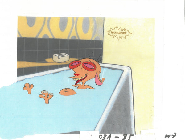 Ren & Stimpy 1990 Production Animation Cel Nickelodeon 'Space Madness’