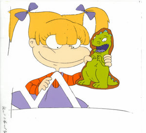 Rugrats Original 1990's Production Cel Animation Art Angelica Reptar