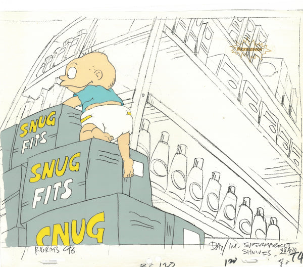 Rugrats Original 1990's Production Cel Animation Art Diaper Stack