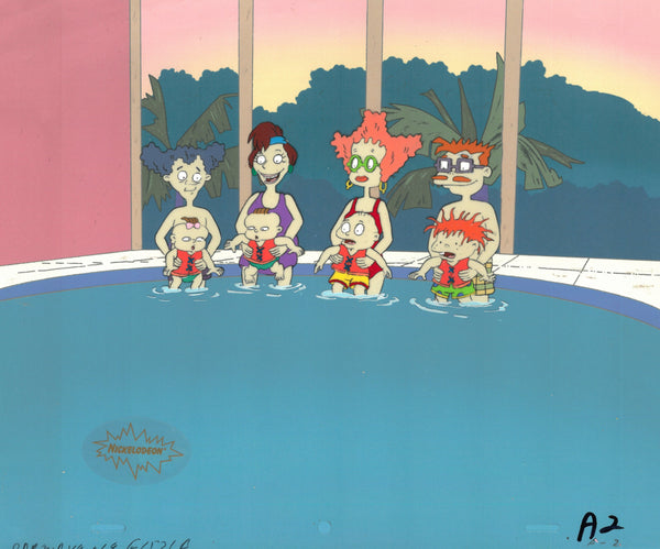 Rugrats Original 1990's Production Cel Animation Art Family Pool Day