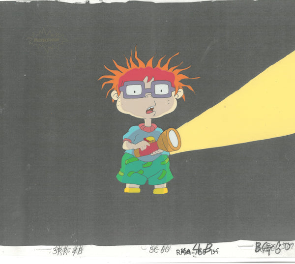 Rugrats Original 1990's Production Cel Animation Art Chuckie Flashlight