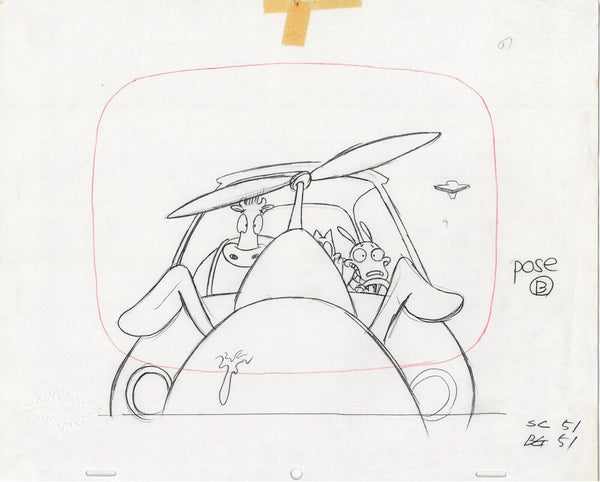 Rocko's Modern Life Original 1990's Production Drawing Animation car - The Cricket Gallery