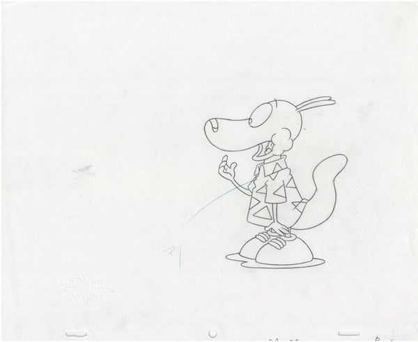 Rocko's Modern Life Original 1990's Production Drawing Animation Chewing - The Cricket Gallery