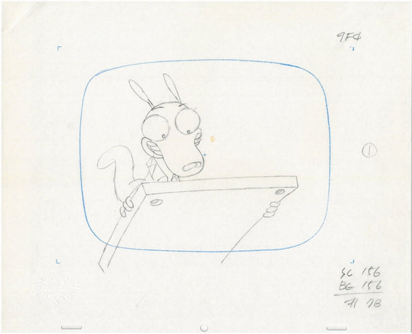 Rocko's Modern Life Original 1990's Production Drawing Animation Diving - The Cricket Gallery