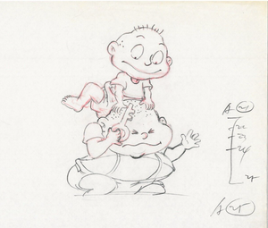Rugrats Original 1990's Production Cel Drawing Animation Art Key - The Cricket Gallery