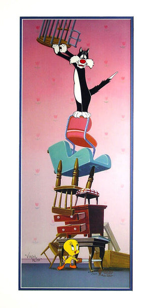 "Timber" Sylvester Tweety Limited Edition Pan Cel Virgil Ross (Warner Brothers) - The Cricket Gallery
