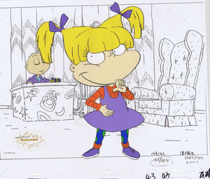 Rugrats Original 1990's Production Cel Animation Art Angelica Court - The Cricket Gallery