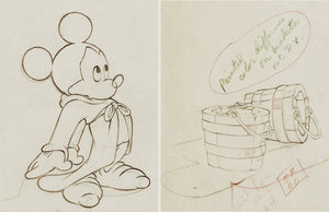 Fantasia Mickey Mouse as The Sorcerer's Apprentice Buckets Animation Drawings Group of 2 (Walt Disney, 1940) - The Cricket Gallery