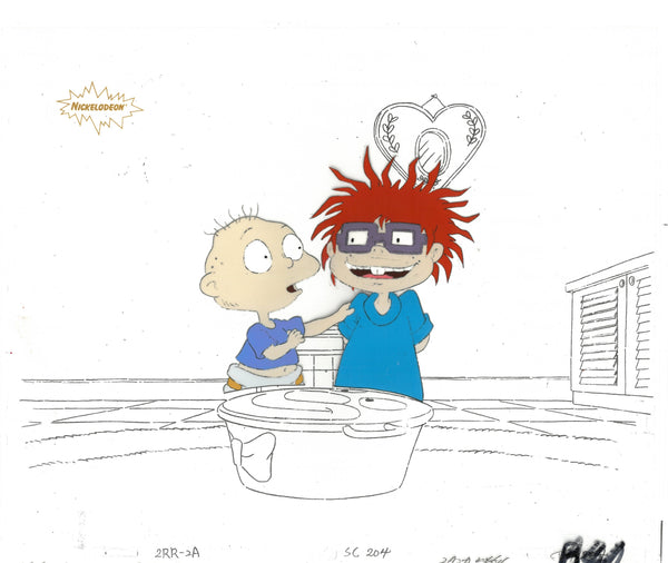 Rugrats Original 1990's Production Cel Animation Art Chuckie Tommy