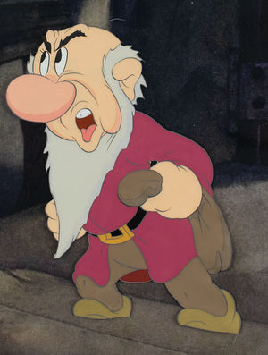 Grumpy Snow White and the Seven Dwarfs Production Cel  (Walt Disney, 1937) - The Cricket Gallery