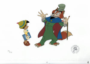 Pinocchio and Foulfellow Signed Limited Edition Cel #182/275 (Walt Disney, 1985) - The Cricket Gallery
