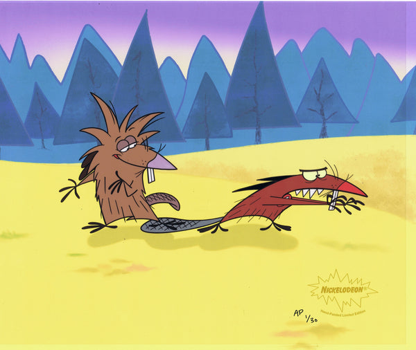 Angry Beavers Hand Painted Limited Edition Artist Proof Animation Cel 1990's - The Cricket Gallery