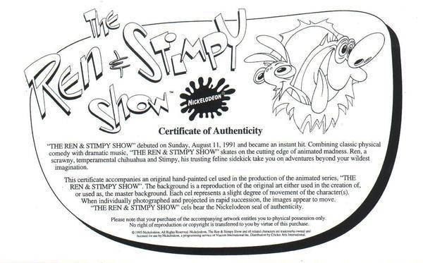 Ren & Stimpy Original 1990 Animation Art Production Cel Nickelodeon Sandwich - The Cricket Gallery