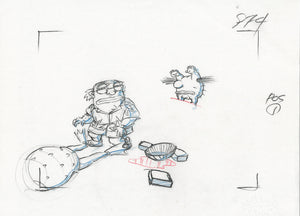 Aaahhh!!! Real Monsters Original 1990's Production Cel Animation Drawing Krumm Human - The Cricket Gallery