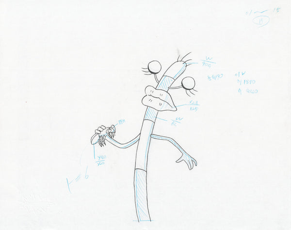 Aaahhh!!! Real Monsters Original 1990's Production Cel Animation Drawing Oblina Bug - The Cricket Gallery