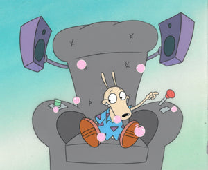 ROCKO’S MODERN LIFE ORIGINAL 1990’S PAINTED PRODUCTION CEL Mall Chair - The Cricket Gallery