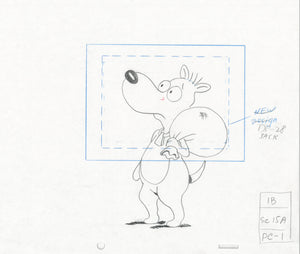 Doug Funnie Original 1990's Production Cel Drawing Animation Art Porkchop - The Cricket Gallery