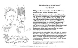 BEAVIS & BUTT-HEAD 'Air Guitar' Hand Painted Limited Edition Animation Art Cel MTV Seal - The Cricket Gallery