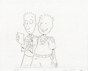Doug Funnie Original 1990's Production Cel Drawing Animation Art Skeeter - The Cricket Gallery